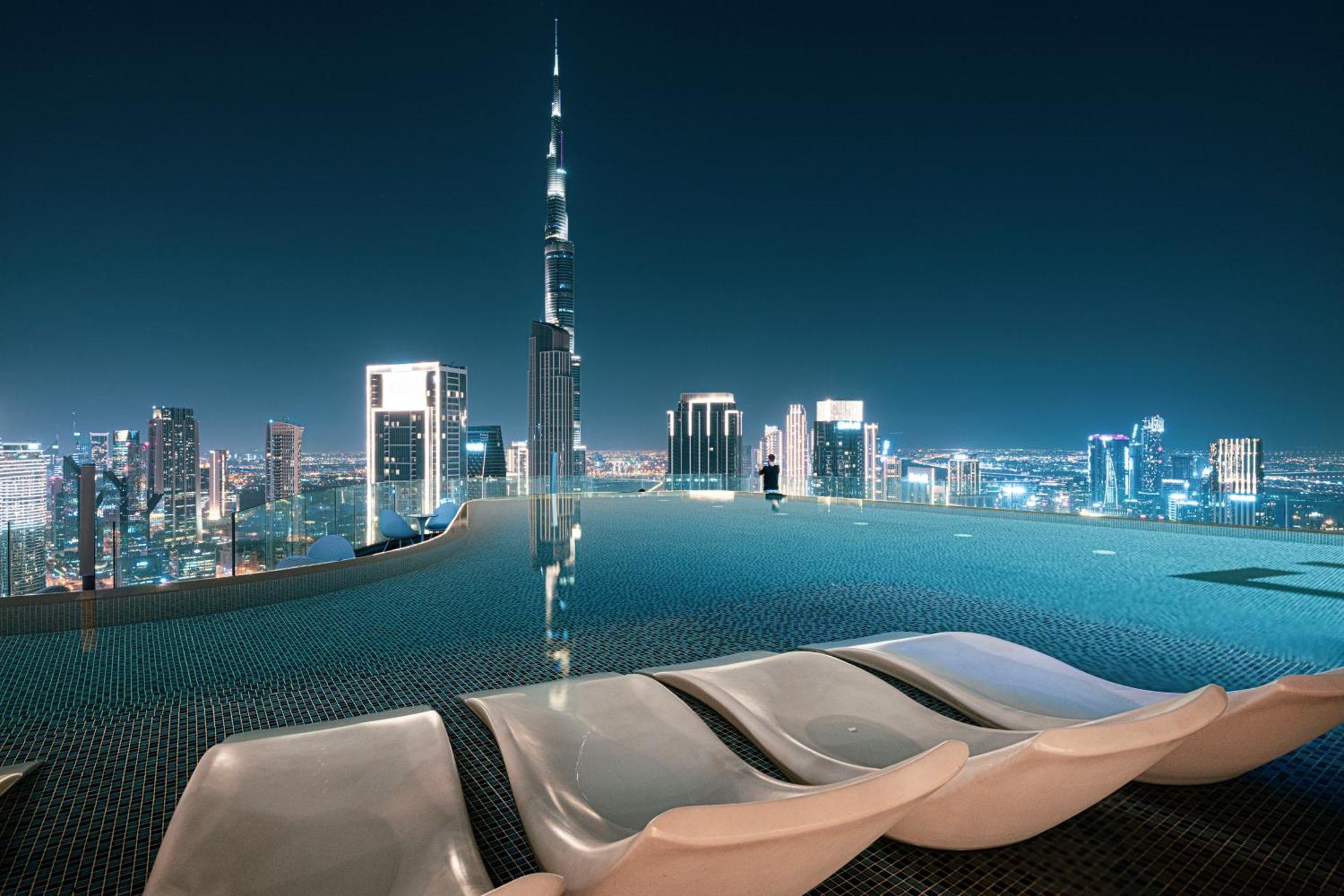 Highest Infinity Pool In Downtown Dubai Lejlighed Eksteriør billede